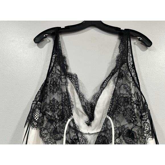 Zara Black White Satin Effect Maxi Long Dress Medium M NEW - Picture 6 of 10